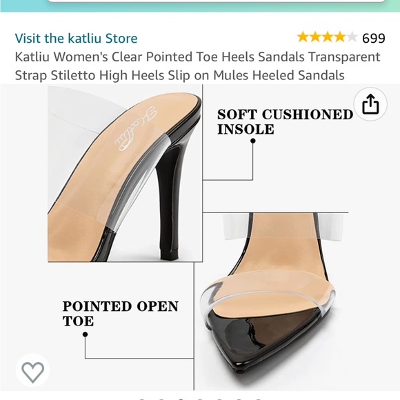 Black stiletto heel w transparent straps - Picture 3 of 11